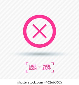 Close isolated minimal single flat linear icon. Delete line vector icon for websites and mobile minimalistic flat design.