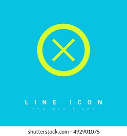 Close isolated minimal single flat linear icon. Delete line vector icon for websites and mobile minimalistic flat design.