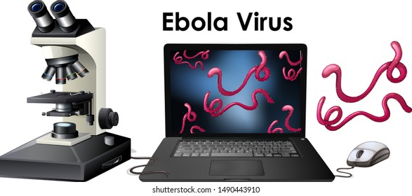 Close up isolated object of virus Ebola virus illustration