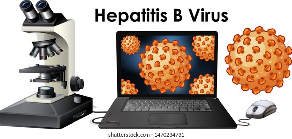 Cerrar el objeto aislado del virus Ilustración de la hepatitis B