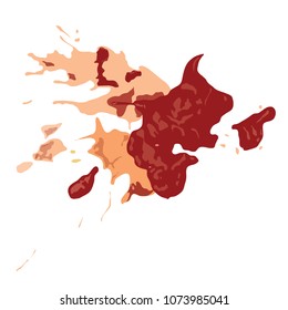 close up of ketchup stains on white background,vector illustration eps 8