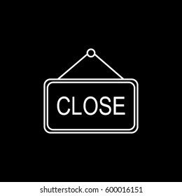 Close Label Line Icon On Black Background