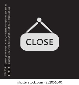 close label sign. symbol icon tablet closed