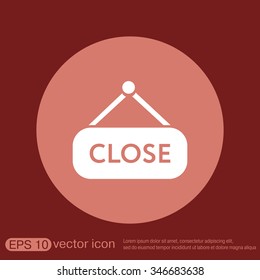 close label sign. symbol icon tablet closed