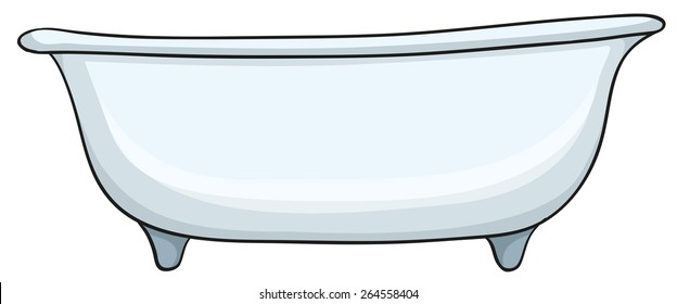 Close up large white bathtub