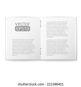close up of a leaflet blank white paper on white background