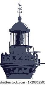 Nahaufnahme des Leuchtturms Silhouette Vektorgrafik