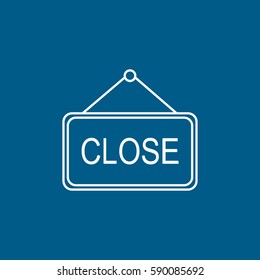 Close Line Icon On Blue Background