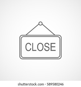 Close Line Icon On White Background