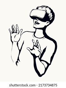 Virtual-Reality-Maske. Vektorgrafik