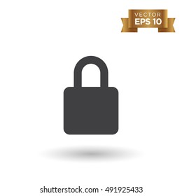 Close Lock Icon on white background. Vector illustration.