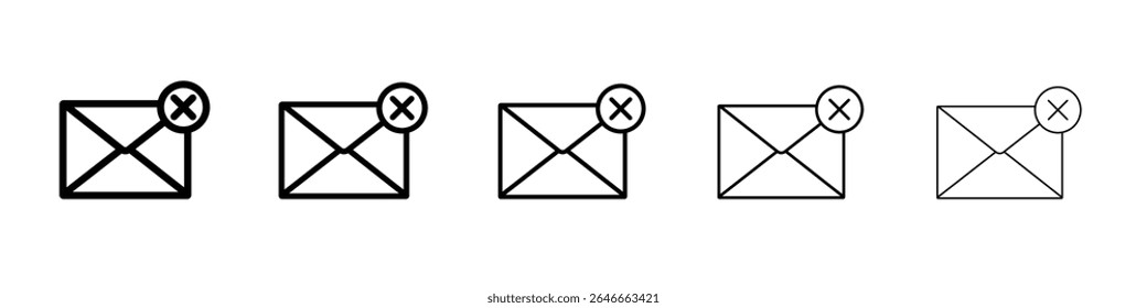 Cerrar Icono de correo Letrero de Vector blanco y negro