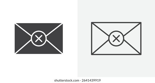 close mail icon Line graphics illustration