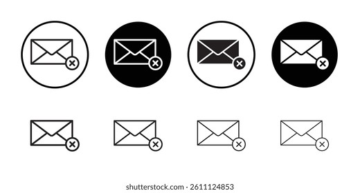 close mail icon Vector flat thin line illustration