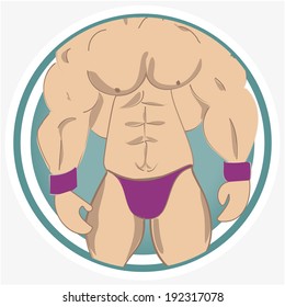 close up of a male muscled body