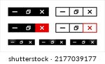 Close maximize and minimize web vector button set. Browser window control buttons flat collection.