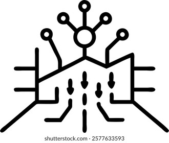 Close up of a microchip embedded in a city map with glowing circuits concept as A macro shot focusing on a microchip seamlessly integrated into a city map. Glowing circuits emanate