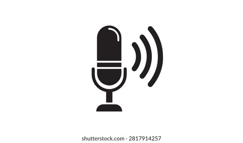 A close up microphone demonstrates main subject used for recording and audio capture