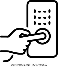 Primer plano de la mano del milenio que desbloquea una cerradura de puerta digital luz de neón que refleja el espacio de copia en el lateral. concepto como una Imagen macro de una mano del milenio que utiliza un escáner de huellas dactilares para desbloquear una cerradura de puerta digital brillante. El elegante ambiente futurista lo hace perfecto para anuncios que promueven dispositivos inteligentes para el hogar, tecnología de seguridad o soluciones de estilo de vida digital para los millennials. en Photo Stock Concept, espacio de copia para publicidad o Anuncio con Photo Realistic como detalle de alta calidad --ar 7:2