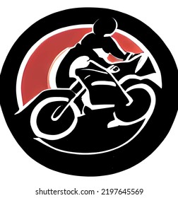 Close up motorcycle icon illustration