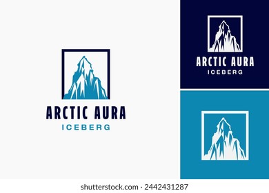 Close up mountain with blue and white logo, perfect for outdoor adventure brands, travel agencies, and hiking enthusiasts promotional materials.