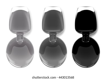Close up of a nail polish leaking out of the bottle. Manicure and pedicure varnish. Vector illustration