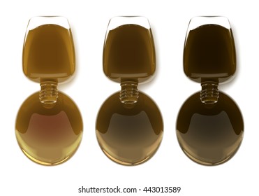 Close up of a nail polish leaking out of the bottle. Manicure and pedicure varnish. Vector illustration