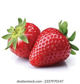  close up Natural strawberry isolated on white background. Clipping path.