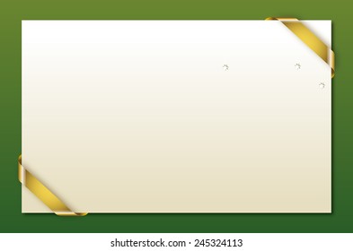 close up of a note card with ribbon bow