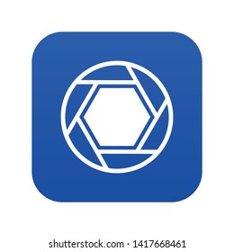 Close objective icon digital blue for any design isolated on white vector illustration