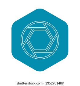 Close objective icon. Outline illustration of close objective vector icon for web