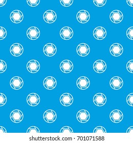 Close objective pattern repeat seamless in blue color for any design. Vector geometric illustration