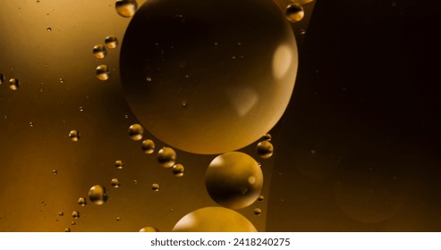 Close up oily bubbles droplets colourful watery backdrop vector design in eps 10