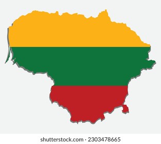 close up on Lithuania map on white background
