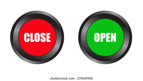 close and Open Button Icons vector