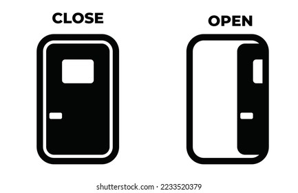 close and open door icon for illustration design