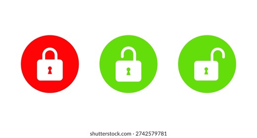 Close and open padlock icon. Lock and unlock symbol. Data protection security sign