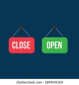 close and open sign.Colored flat vector icon.design for web UI, mobile upp, banner, poster.Vector illustration.