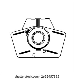 Close-up do esboço desenho automóvel carro coluna de direção interruptor isolado na ilustração de vetor de fundo branco.