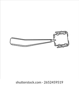 Close-up do desenho esboço carro automóvel Windshield Wiper Switch isolado na ilustração de vetor de fundo branco.
