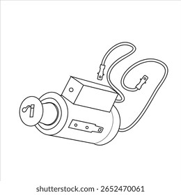 Close-up do desenho esboço carro automóvel Lighter
isolar na ilustração do vetor de fundo branco.