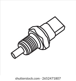 Close up of outline drawing car Coolant Temperature Sensor
isolate on white background vector illustration.