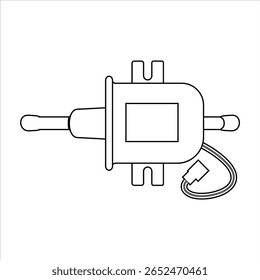 Close up of outline drawing car Electric Fuel Pump
isolate on white background vector illustration.