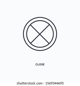 Close outline icon. Simple linear element illustration. Isolated line Close icon on white background. Thin stroke sign can be used for web, mobile and UI.