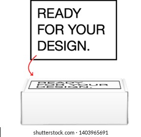 Close up packaging box. Closed mailing box. Vector illustration on white background. Easy use mockup. Ready for your design.EPS10.