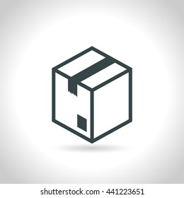 Close, packing box symbol. Symbol of packaging. Eps, vector illustration.