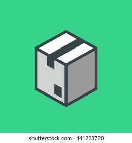 Close, packing box symbol. Symbol of packaging. Eps, vector illustration.