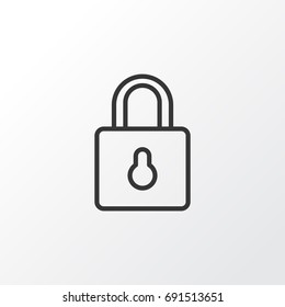 Close Padlock Icon Symbol. Premium Quality Isolated Safeguard Element In Trendy Style.