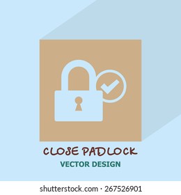 Close padlock icon. Vector design.