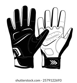 A Close up of a Pair of Black and White Gloves.